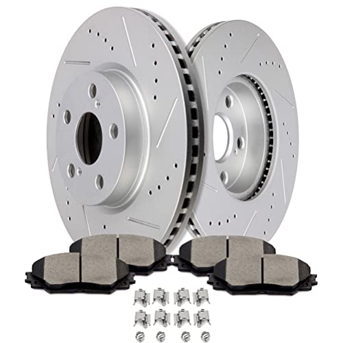Image of SCITOO Front Brake Kits Drill & Slotted Brakes Rotor Brake Pad:31505;D1210 | Fit For Pontiac For Vibe 2009-2010,For Scion For xD 2008-2014,For Toyota For Corolla 2009-2019,For Matrix 2009-2013