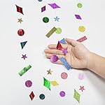 Cheerland Colorful Confetti Garlands Holographic Party Decorations Glitter Rainbow Star Backdrop for Birthday New Year's Eve Baby Shower Bridal Shower Graduation Fiesta Celebration Supplies 10pcs - Image 4
