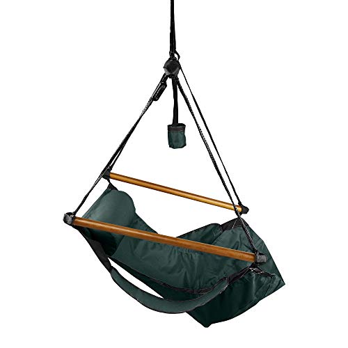 Hammaka Hanging Hammock Air Chair, Wooden Dowels, Green