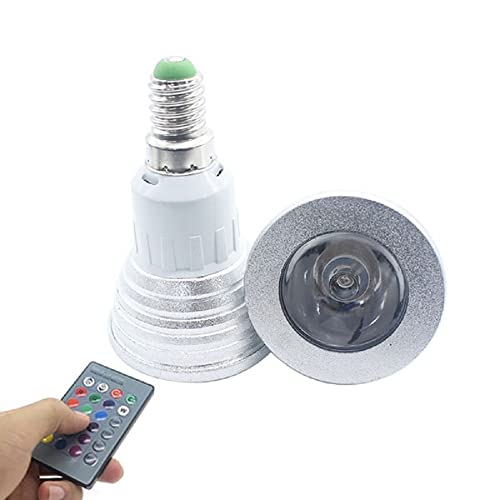 YSJX-�ƒ�p�d�� 1�p�b�N�ALED RGB �X�}�[�g�d�� AC85-265V 3W E27/E14/GU10 MR16 DC12V �}�W�b�N�����v IR �����R���t��(E14 RGB Spotlight)