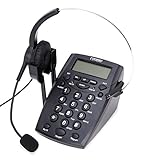 Dialpad with Headset, Coodio Corded Phone [Call Center] Telephone with Headset and Recording Cable and Tone Dial Key Pad/Redial - C888