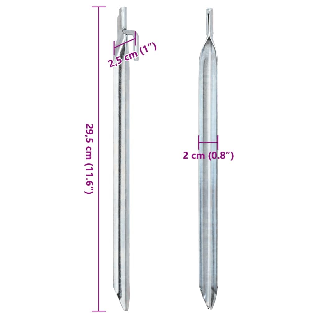 Śledzie namiotowe w kształcie litery V, 24 szt., 29,5 cm, długość Ø 20 mm, stal ocynkowana, wytrzymałe, na kemping, do użytku na zewnątrz, akcesoria do namiotu, odciągające linę burzową
