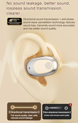Image of C300 OWS Open Ear Wireless Earbuds with Display, ENC Mic for Crystal-Clear Calls, 40hr Playtime with Type-C Fast Charging, BT5.4 Gaming Bluetooth Earphones, Touch Control Sports Headphone Black