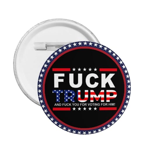 Runde Anstecker, „Fuck Trump, Anti-Trump-Anstecker, Deko-Anstecker, Anstecker für Damen und