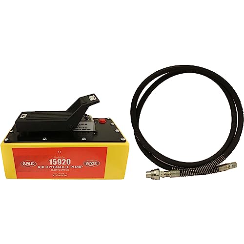 Image of AME INTL 15930C 5 Quart Air Hydraulic Pump with 16100 Hydraulic Hose and