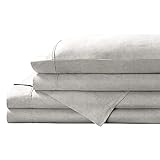 Brielle Home 300TC Organic Heather Printed SS QN LT Grey