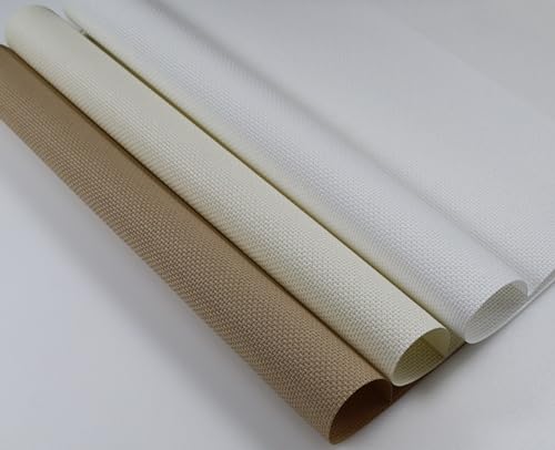 Image of KCS 3 pc of 12 inch x 18 inch(30cmx45cm) 16CT Counted Cross Stitch Cotton Aida Cloth Fabric (White+Cream+Khaki)