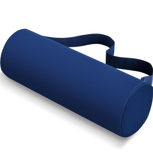 CushZone Seat Cushion, Lumbar Roll Support Pillow for Office Chair, Car, Gaming Chair, Memory Foam Back Cushion with Washable Cover for Relieving Back Pain & Improving Posture,Blue