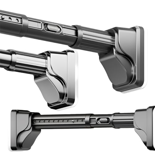 【ワンタッチ式・超強力】つっぱり棒 70?310cm 高耐荷重200kg 超太パイプ O3.2cm 炭素鋼製 (取付簡単 穴あけ不要 吸盤ベース付き 強力突っ張り棒 壁を傷つけない) 【洋服掛け カーテン棒 収納 室内DIY】 天井補助 浴室 クローゼット