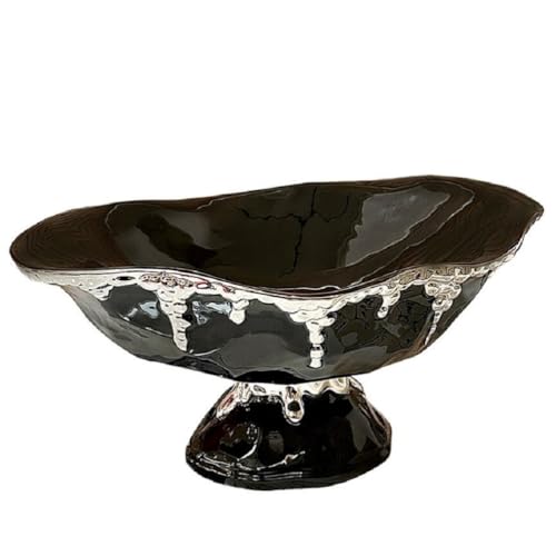 JUNYFFF Frutero, Fruteros De Cocina Modernos, Frutero De Cerámica Cesta De Frutas para Decoración De Cocina, Verduras, Frutas,Negro