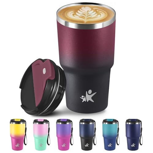 Grsta Termo Cafe 20oz, Vaso Termico, Taza Termica para Llevar, Cuerda Removible, Taza de Café Reutilizables, Antifugas, Vaso Termico Cafe para Café Frío y Caliente, Leche y Té