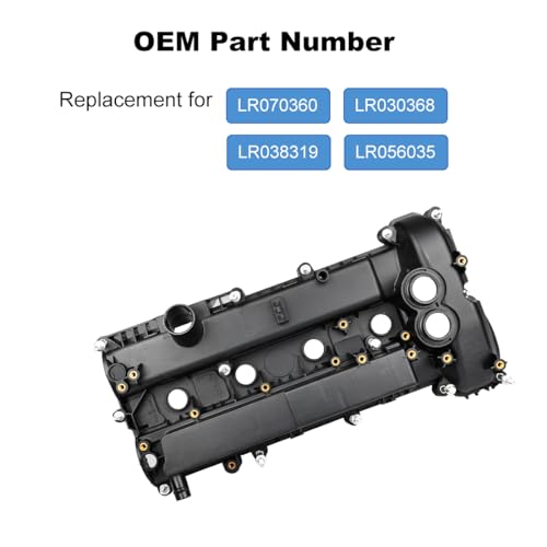 Image of Engine Valve Cover Kit with Gasket Compatible with Land Rover Discovery Sport Lr2 Range Rover Evoque 2012 2013 2014 2015 2016 2017 2018 2019 Replacement for LR070360 LR030368 LR038319 LR056035