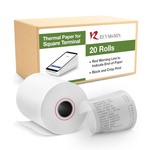 Papel térmico de 2.25 x 50 pies en pack de 20 rollos para terminales de pago electrónicos