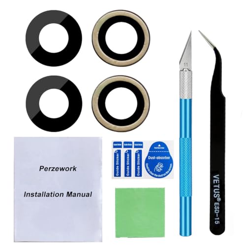 Perzework 2 Pcs Back Rear Camera Lens Glass Replacement for iPhone XR 6.1 inches with pre-Installed Adhesive and Reparing Toolkit