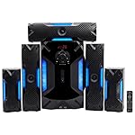Rockville HTS56 1000W 5.1 Channel Home Theater System with 8" Subwoofer, Bluetooth, USB, Includes Remote, LED Light Effects - Perfect for Movies, Music, Karaoke - Image 2