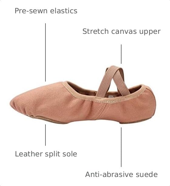 Image of Linodes Stretch Canvas Split Sole Ballet Shoe for Women and Girls Dance
