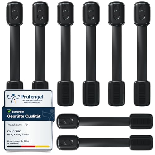 ECHOCUBE 8 Stück Kindersicherung für Schrank, Verstellbare Baby...