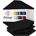 Ekkogo Acoustic Panels 12-Pack Soundproof Wall Panels 12"X10.4"X0.4" Sound Panels High Density Sound Dampening Panels - [Deep Black Hexagon]