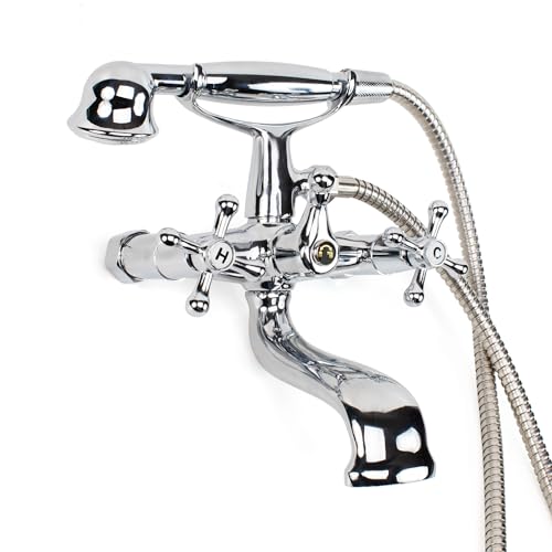Grifo Bañera Vintage con Alcachofa Cromado