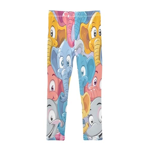 Bolaz Toddler Girls Leggings Printed Yoga Pants Leggings Blue Pink Grey Elephant for Kids2
