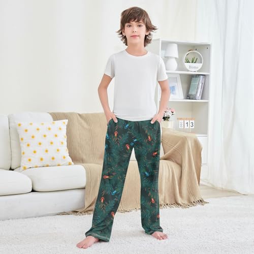 Boys' Pants Christmas Tree Red Blue Long Bottoms Jogger Pants Elastic Waist Trousers with Pockets S-XL3
