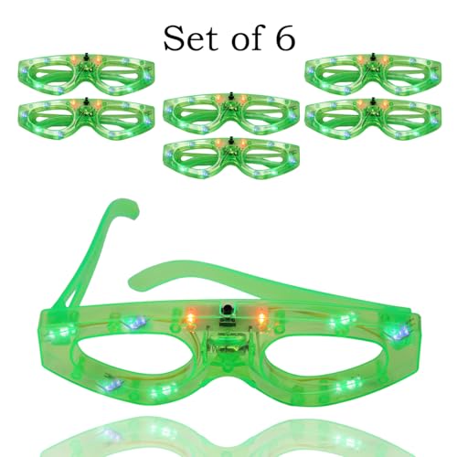 Image of KYNA Set of 6Pcs LED Flashing Light Goggles for Kids Girls & Boys Party Supplies for Children (m7)