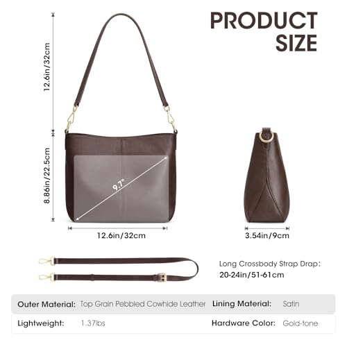 Kattee Leather Crossbody Bags for Women, Crossbody Purses for Women, Women's Handbags Hobo Bag with Adjustable Strap3