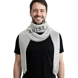 RHISI Aluminum Chainmail Muffler, Silver Anodized, Men's Fashion Accessory