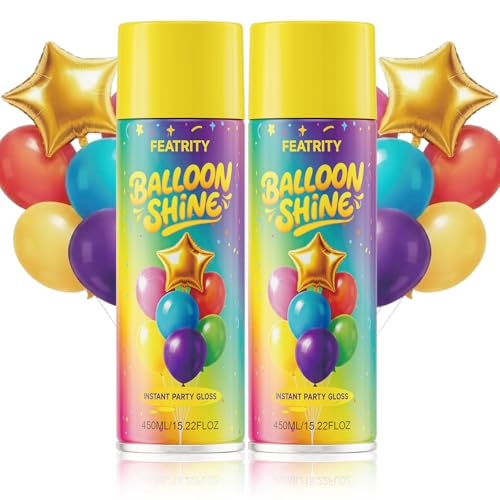 Balloon Shine Spray for Balloons : 15 oz High-Gloss Finish for Party Decorations - Long-Lasting Shine - Water-Resistant Formula for Wedding Birthday & Event Decor (2 PACK)
