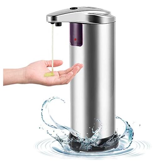 LIVEHITOP Dispensador de Jabón Automático, Sin Contacto Dispensador Infrarrojos Jabón Acero Inoxidable para Baño, Cocinas, Hotel