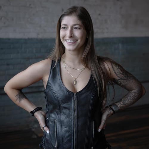 Image of Milwaukee Leather Women's Premium Classic Leather Motorcycle Rider Vest w /Adjustable Side Laces