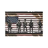 Verbessern Sie Ihr kulinarisches Erlebnis mit YYHHAOFA US-Militär-Soldaten, patriotische Gedenktags-Drucke, Platzsets, 6 Stück, 30,5 x 45,7 cm