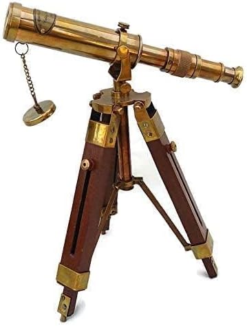 Antique Brass Telescope with Adjustable Tripod Stand, Home Decorative