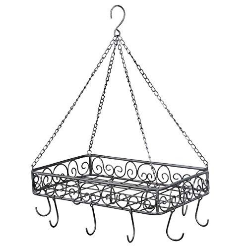 Ambiente Eisen Topfhänger grau 40 cm Wurstkrone Kräuterkorb Cover