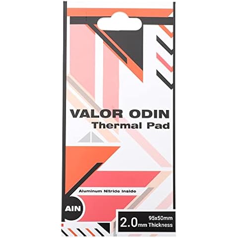 Thermal Pad 15 W/mK, 95x50x2mm, Non Conductive Heat Resistance, Valor Odin Silicone Thermal Pads for PC Laptop Heatsink/GPU/CPU/LED Cooler (2mm) Cover