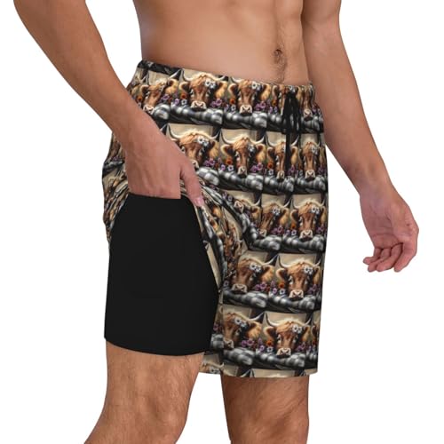 Animal Cow Print Men Stylish Functionality Swim Trunks Breathable Beach Shorts Surfing Gym Fishing3