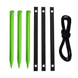 7 Stücke Baumpfähle Kit, 12 inch Pflanzenstützanker mit Baumgurte und Starkes Seil, für Garten Pflanzen, junge Bäume Unterstützung