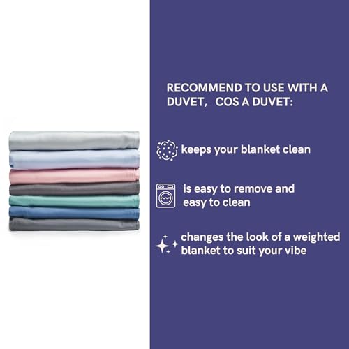 Image of YnM Cooling Weighted Blanket for Adults, 10lbs Heavy Bed Throw for One Person of 90lbs, Perfect for Hot Sleepers or Warm Climates with Rayon /Glass Beads(48x72 Inches,Twin /Full Bed, Blue Grey)