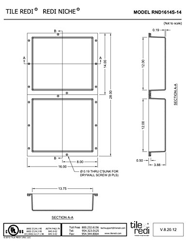 Tile Redi USA RND1614S-14 Shower Niche, 28