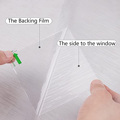 FINNEZ Window Privacy Film Decorative Frosted Window Sticker Window Film Anti UV for Home Office(17.5\'\' x 78.7\'\')