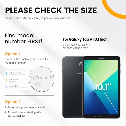 Coque Samsung Tab A 10.1 2016 Anti-Casse Écran avec Étui Robuste Noir