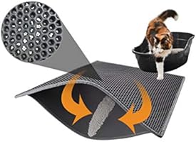 Pieviev Katzenklo Matte, Katzenstreu Matte Katzenklo Unterleger Waben Design Katzenklo Vorleger wasserdichte Doppelte...