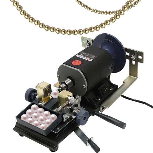 ZHJOPP Máquina de perforación de Perlas, máquina de perforación de corales, máquina de sujeción de ámbar, Bandeja de plástico Grande Mejorada, Pedal, Herramientas domésticas de Bricolaje (480W)