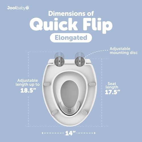 Image of Jool Baby Quick Flip Toilet Seat with Built-in Potty & Splash Guard for Toddler Training, Slow Close (Elongated)