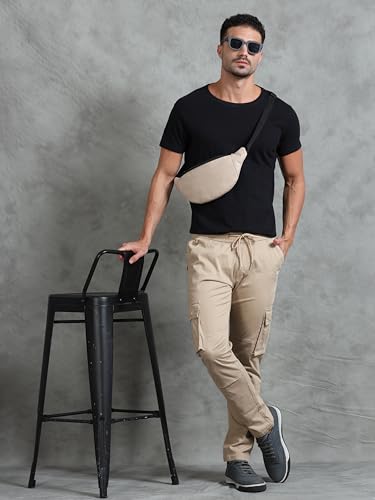 Image of Miraan Men's Regular Fit Mid Rise Cargo Pant