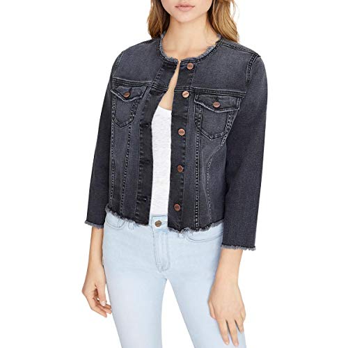 Sanctuary Womens Addy Jean Cropped Denim Jacket Black XL