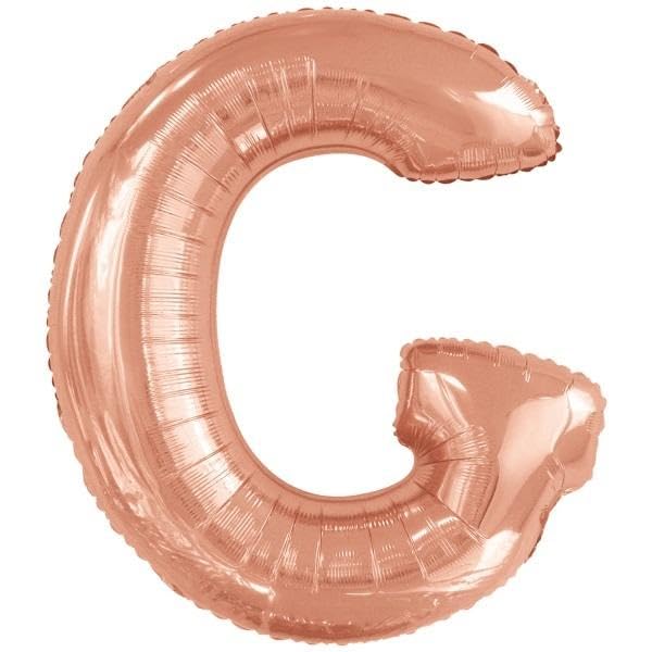 Amscan 9911469 9911469-Rose Buchstabe G SuperShape Folienballon-44, Rosegold