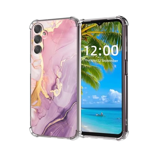 ETLKJVBL for Samsung Galaxy A16 5G Case, Marble Texture Pink High-Definition Painted Back Cover with Soft Transparent TPU Bumper, Shockproof Protective for A16 5G Phone Case