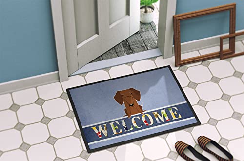 Caroline's Treasures Bb5711Mat Dachshund Red Brown Welcome Indoor Or Outdoor Mat 18X27, 27" L X 18" W, Multicolor #TOP3