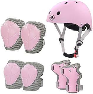 Kids Bike Helmet Knee Elbow Wrist Pads for Age 2-8 Years Adjustable Toddler Helmet Knee Elbow Wrist Pads for Skateboard Scooter Roller Cycling Skating